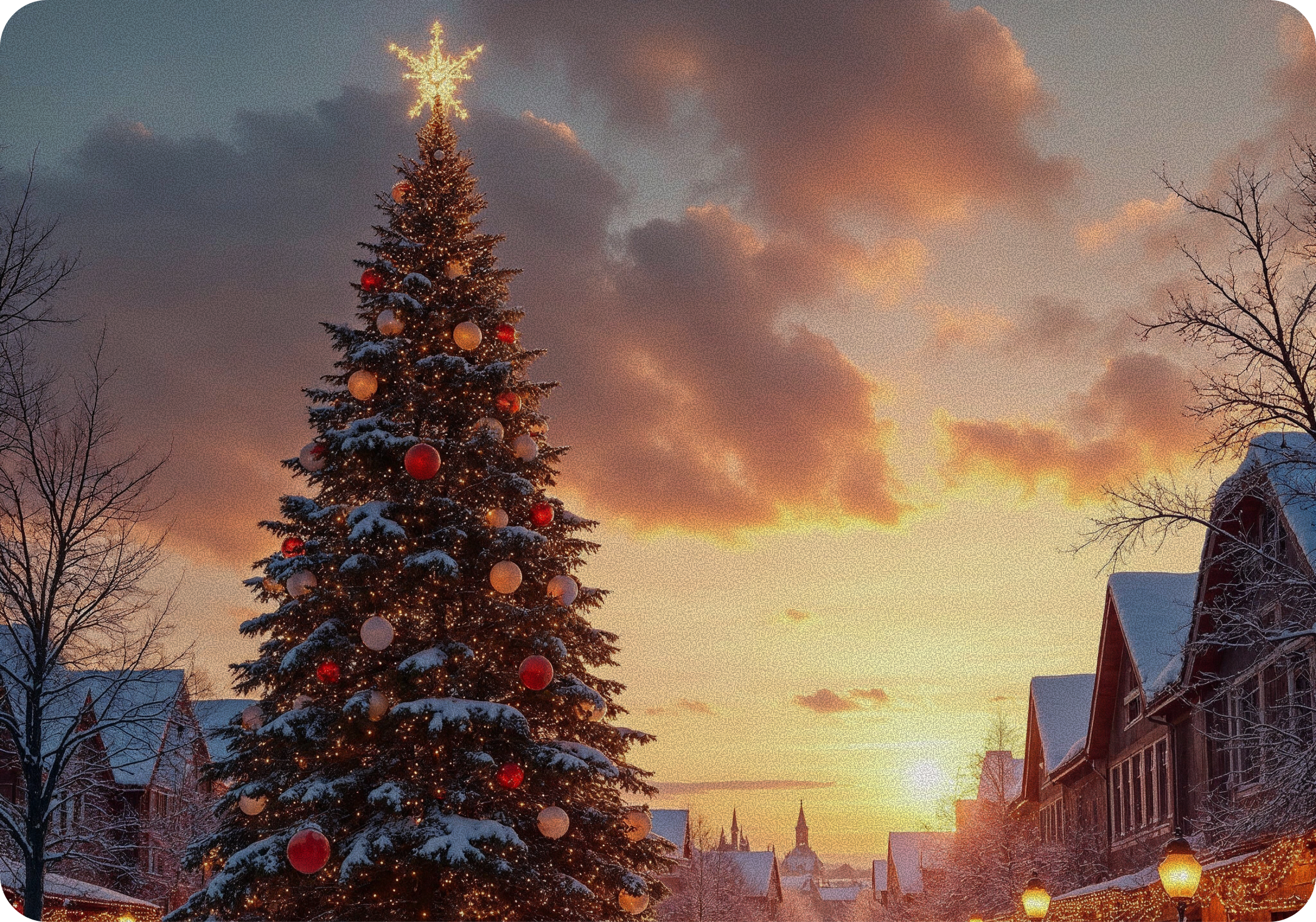 Imagem de uma árvore gigante de natal